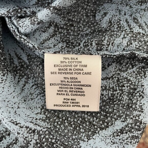 Nat Nast Luxury Originals Silk Blend Shirt Blue Tropical Men's Size XL Palm Leaf - Picture 9 of 10